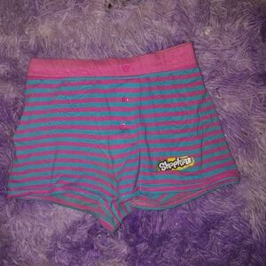 Shopkins Pink and Green Striped Shorts